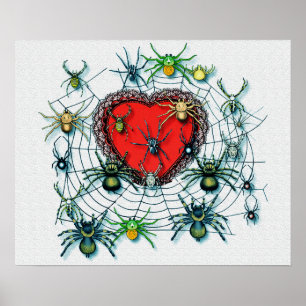 Spiders On My Heart Canvas Print Poster