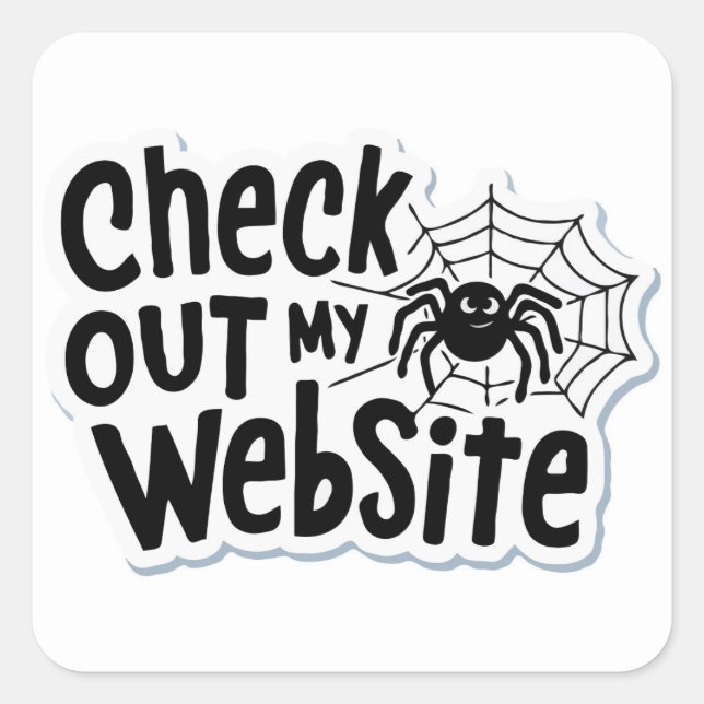Spider's Web Design - 'Karo aus meiner Website' Pu Quadratischer Aufkleber (Vorderseite)