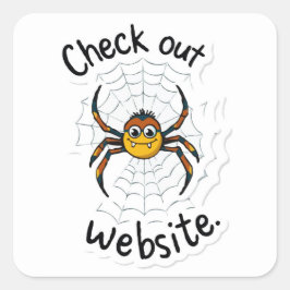 Spider's Web Design - 'Karo out website' Pun Quadratischer Aufkleber