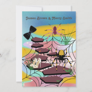 Spiders web Noble Shoes Path Bow Krawatte Hochzeit Einladung