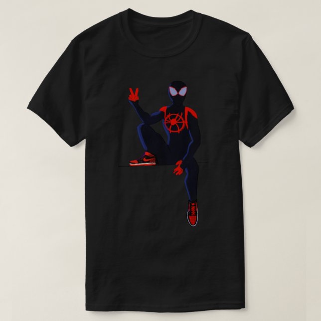 Spiderverse Miles Morales Sticker T-Shirt (Design vorne)