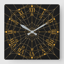 Spiderweb Acrylic Wall Clock Quadratische Wanduhr