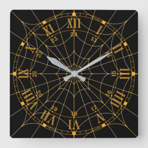 Spiderweb Acrylic Wall Clock Quadratische Wanduhr