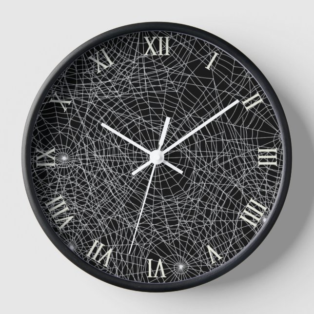 Spiderweb Dunkle Ästhetische Wall Uhr (Vorderseite)