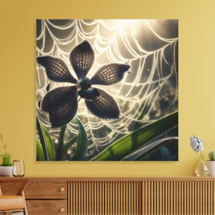 Spiderweb floral leinwanddruck