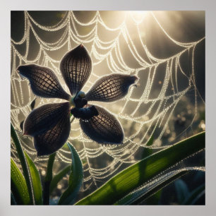 Spiderweb floral poster