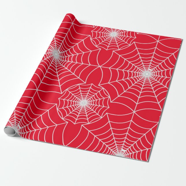 SPiderWeb Gemustert Red Design Geschenkpapier (Ungerollt)