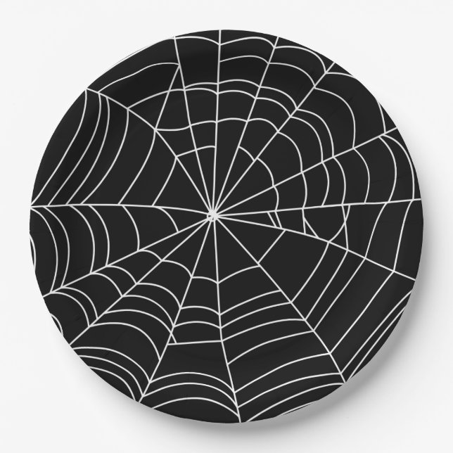 Spiderweb Halloween-Party-Platte, 9" Papier Pappteller (Vorderseite)