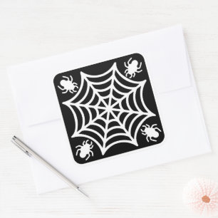 Spiderweb Halloween Quadratischer Aufkleber