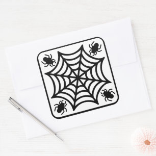 Spiderweb Halloween Quadratischer Aufkleber