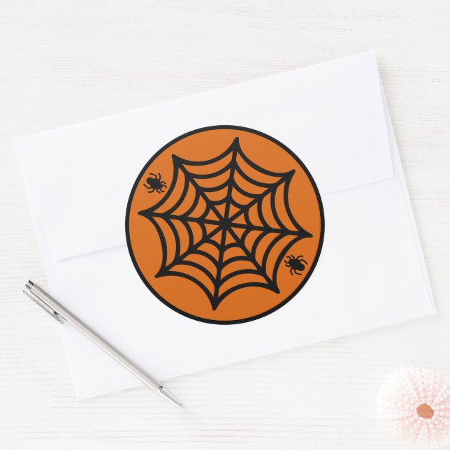Spiderweb Halloween Runder Aufkleber (Umschlag)