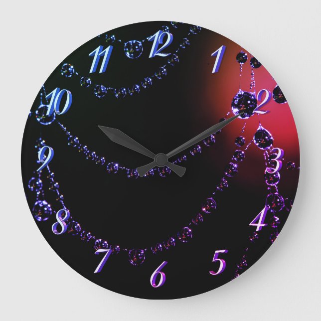 Spiderweb Jewels Große Wanduhr (Vorderseite)