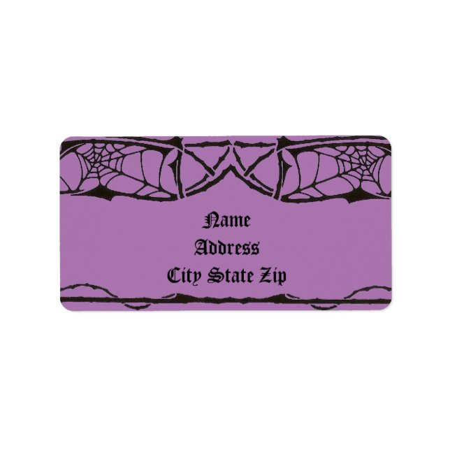 Spiderweb Label Adressaufkleber (Vorne)