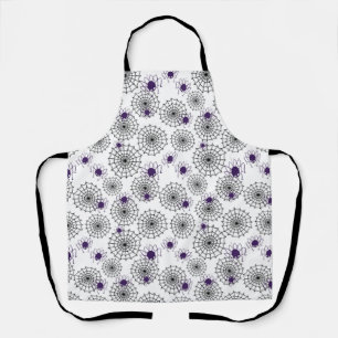 Spiderweb & Lila Spiders Halloween White Pattern Schürze