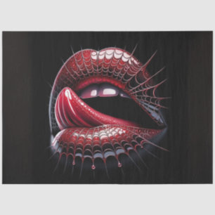 Spiderweb Lips Gothic Pop Art Surrealismus Entdeck Seidenpapier