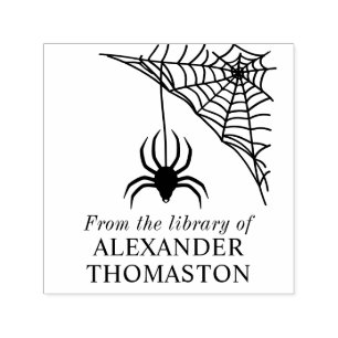 Spiderweb mit dem Namen des Bibliotheksbuches Permastempel