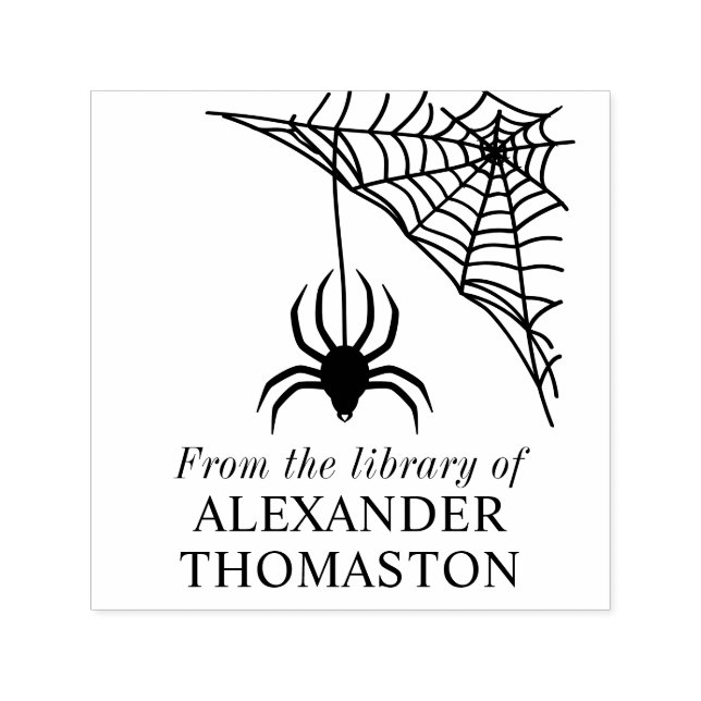 Spiderweb mit dem Namen des Bibliotheksbuches Permastempel (Design)