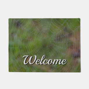 Spiderweb mit Droplets Willkommenstor Fußmatte