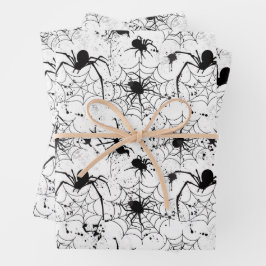 Spiderweb Pattern Halloween  Geschenkpapier Set