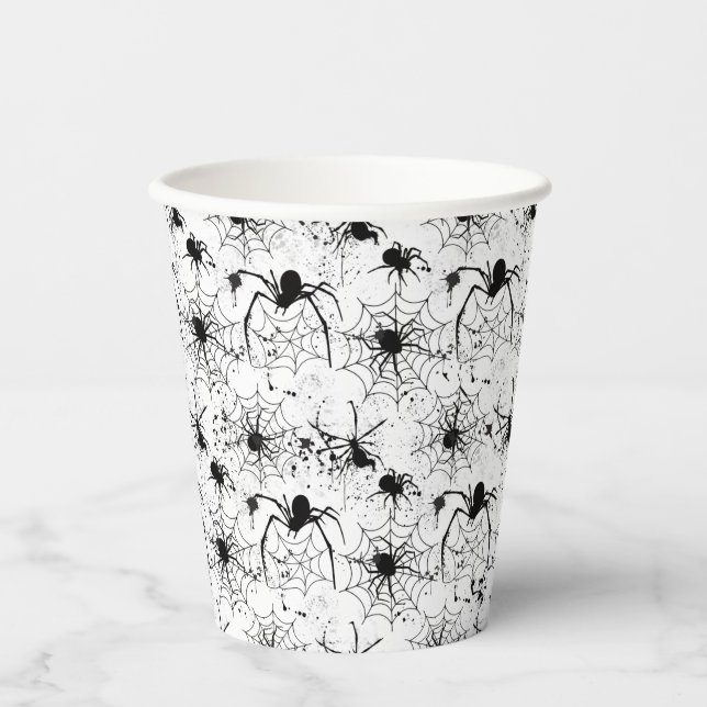 Spiderweb Pattern Halloween  Pappbecher (Vorderseite)