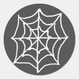 Spiderweb Round Stickers (dunkelgrau & weiß)