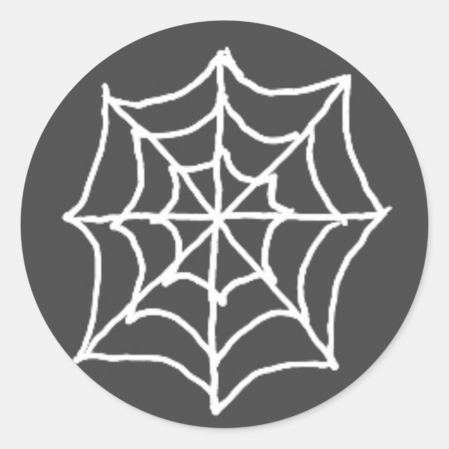 Spiderweb Round Stickers (dunkelgrau & weiß) (Vorderseite)
