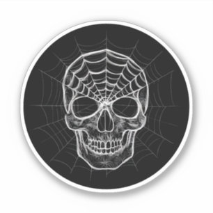 Spiderweb Skull Aufkleber