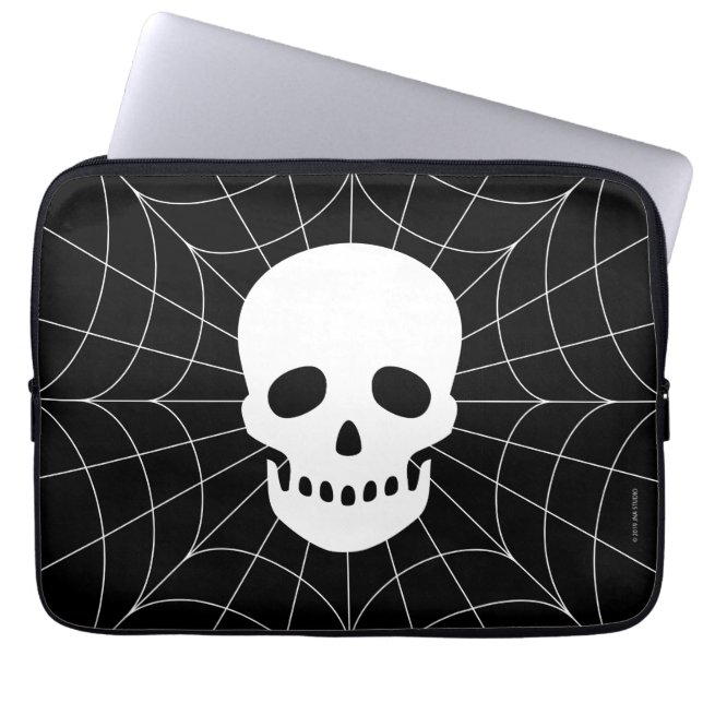 Spiderweb Skull Electronics Bag Laptopschutzhülle (Vorderseite)