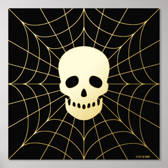 Spiderweb Skull Foil Print Foliendrucke (Vorderseite)