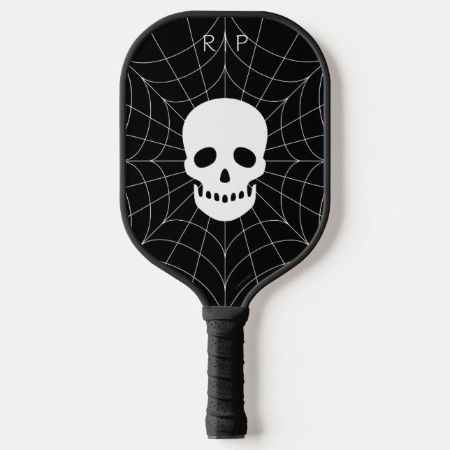Spiderweb Skull Pickleball Paddle (Vorderseite)