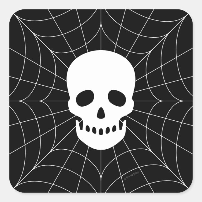 Spiderweb Skull Sticker (Vorderseite)