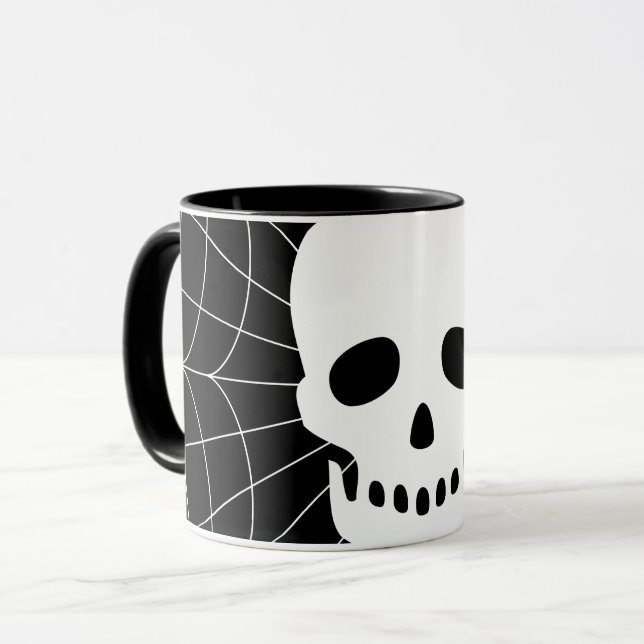 Spiderweb Skull Tasse (Vorderseite Links)