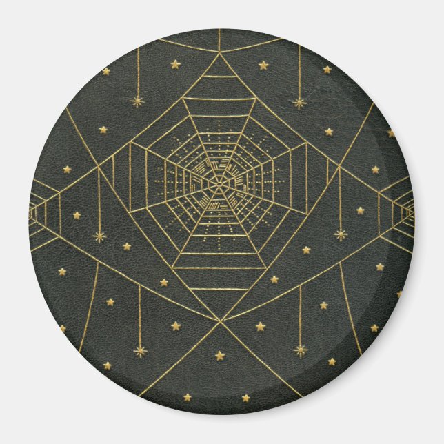 Spiderweb spinnen stars schwarz und gold magnet (Vorne)