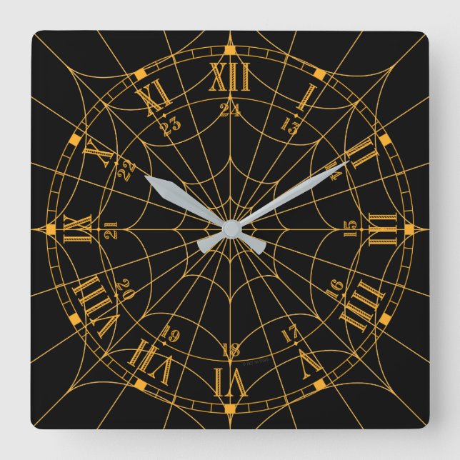 Spiderweb Wall Clock Quadratische Wanduhr (Vorderseite)