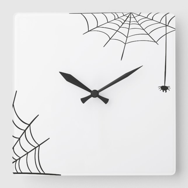 Spiderweb Wall Clock Quadratische Wanduhr (Vorderseite)