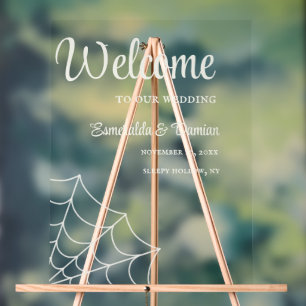 Spiderwebs Gothic Wedding Welcome Acrylschild