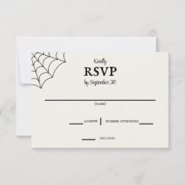 Spiderwebs Schwarz-Weiß-Gothic-Hochzeit RSVP Karte