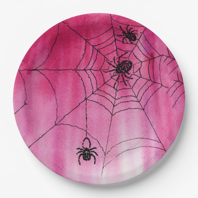Spidery Web-Design auf Paper-Tellern Pappteller (Vorderseite)