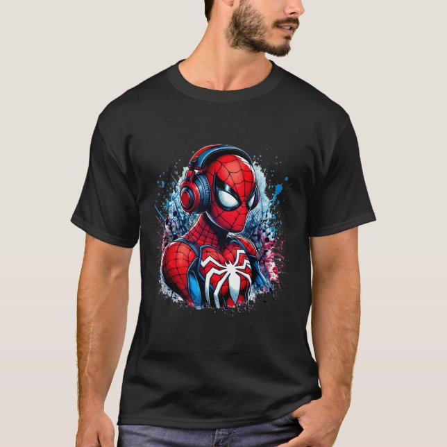 Spidey-Kopfhörer T-Shirt (Vorderseite)