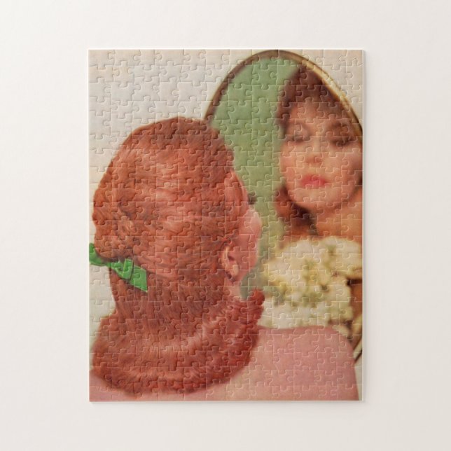 Spiegel an der Wand Puzzle (Vertikal)