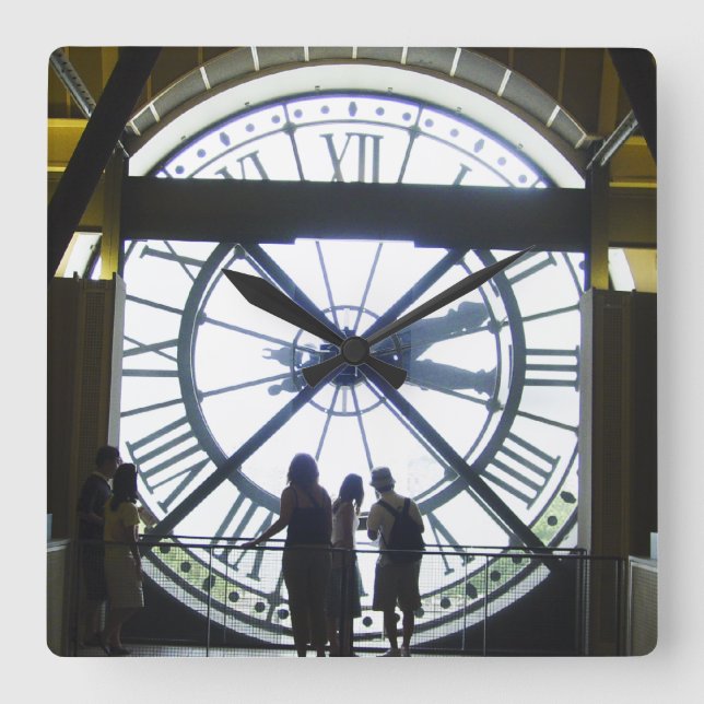 Spiegel-Bild Museé d'Orsay Innenraum Quadratische Wanduhr (Vorderseite)