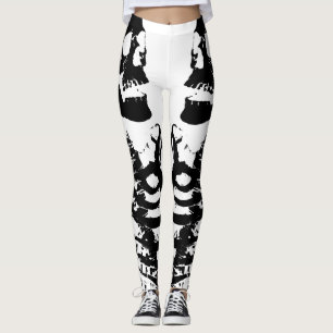 Spiegel-Bild-Skelette weiß Leggings