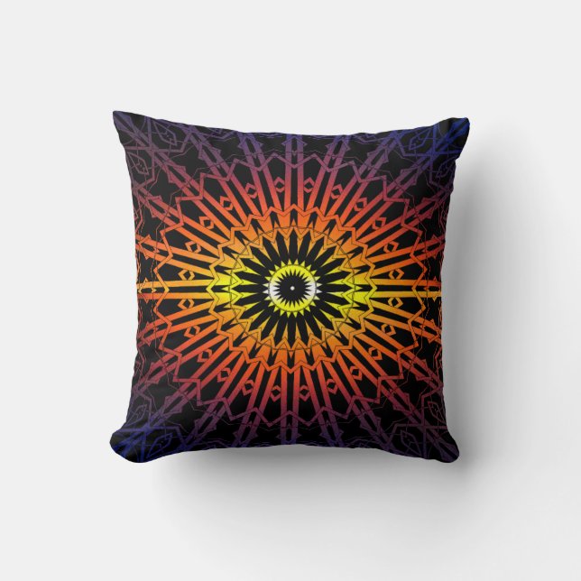 Spiegel-Mandala 2 (Regenbogen) Kissen (Vorderseite)