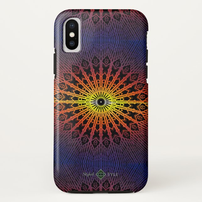 Spiegel-Mandala (Regenbogen) Case-Mate iPhone Hülle (Rückseite)