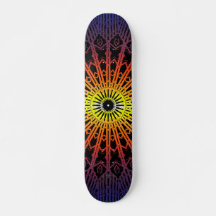 Spiegel-Mandala (Regenbogen) Skateboard