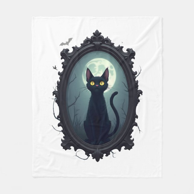 Spiegel mit verfluchter Katze Fleecedecke (Vorderseite)