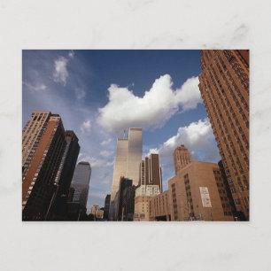 Spiegelbild der Postkarte des WTC Twin Towers NYC