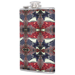 Spiegelbild mit wiederholter Form, über weiß Flachmann