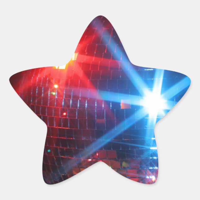 Spiegeldisko Drehkugel mit Laserlichter Stern-Aufkleber (Vorderseite)