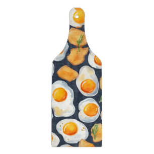 Spiegelei & Toast Nahtloses Muster Küchenkunst Schneidebrett
